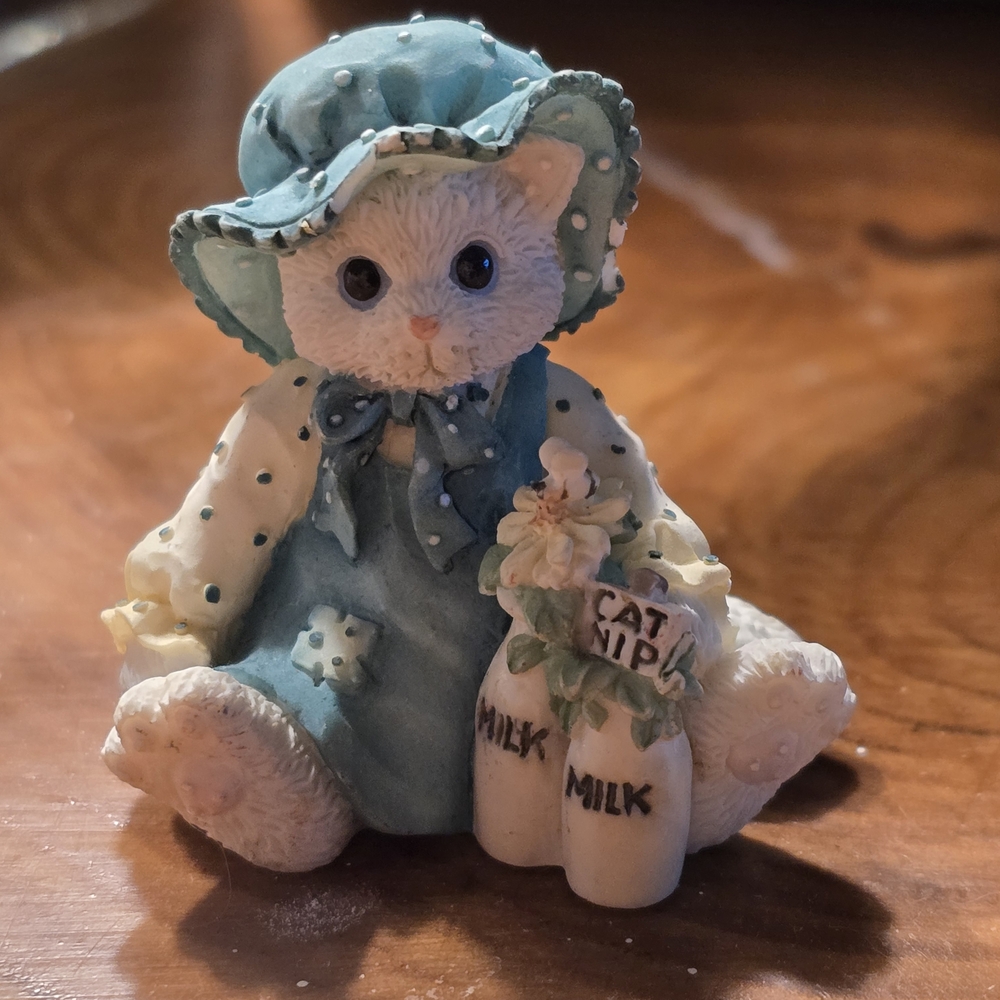 1996 Enesco P Hillman Cat Overalls CALICO KITTENS SCARCE 204048